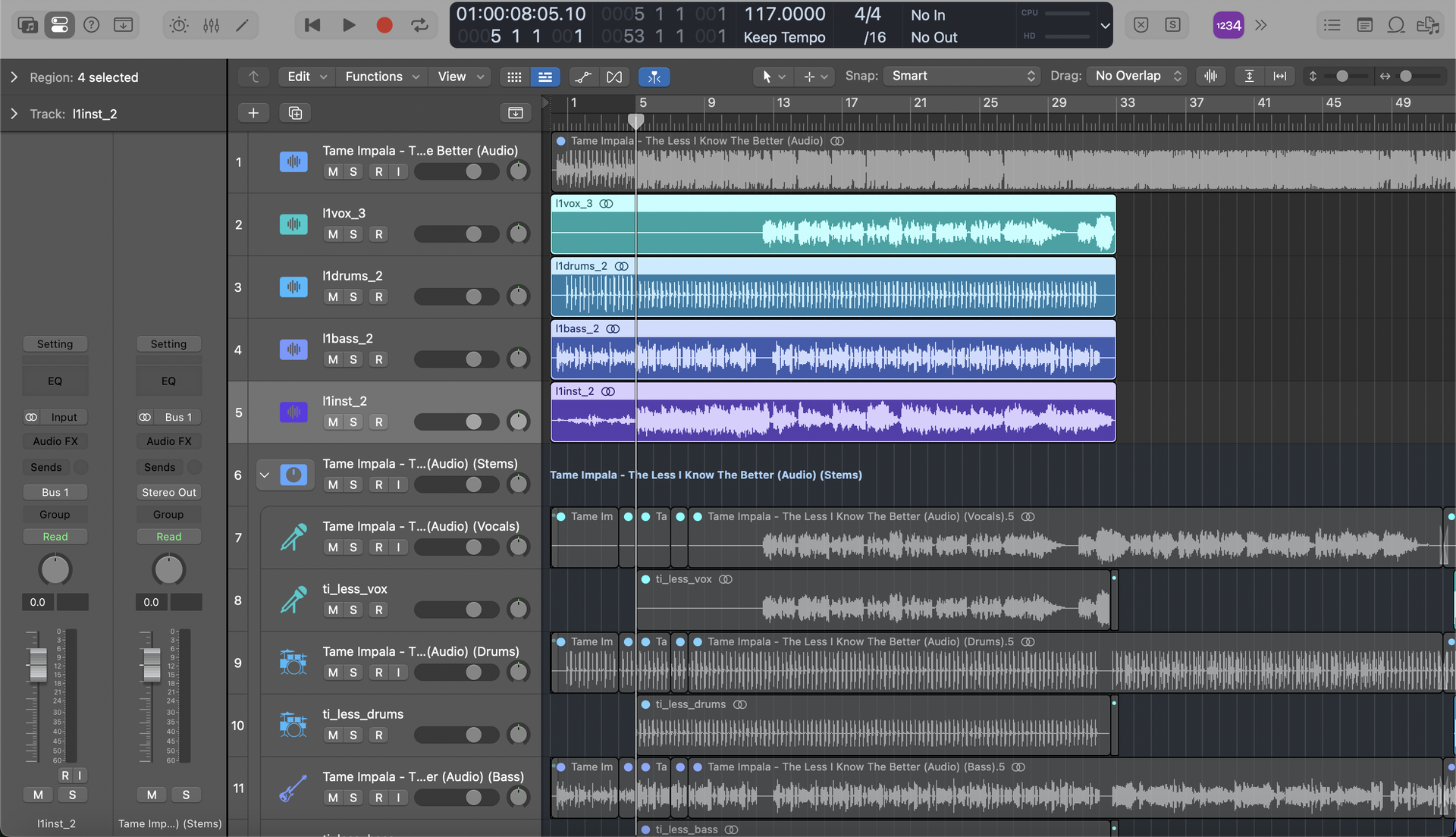 Audio processing with Logic Pro.